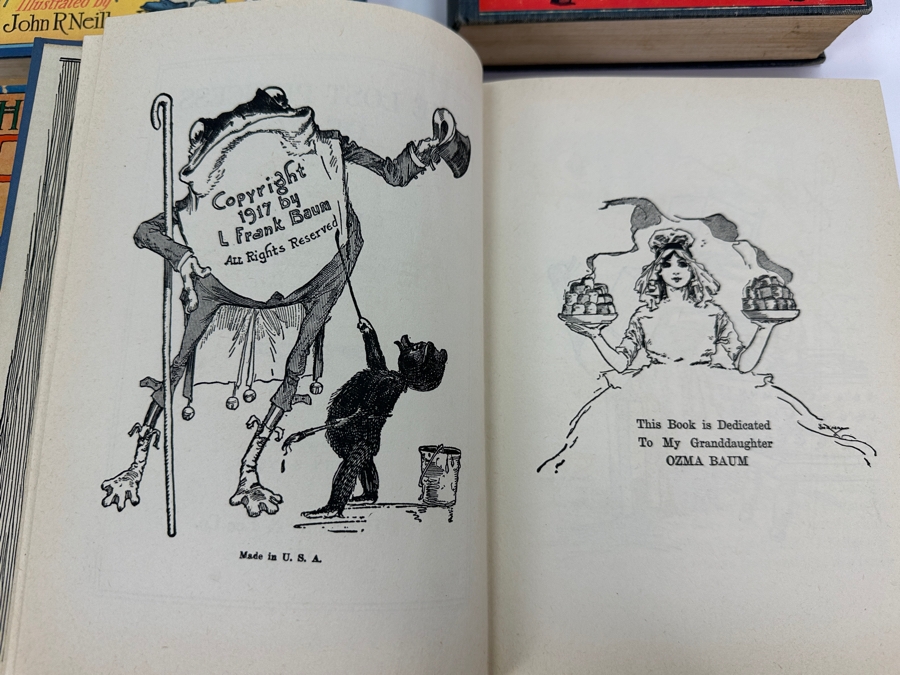 (4) Vintage L. Frank Baum Oz Hardcover Books: The Magic Of Oz, Rinkitink In Oz, The Patchwork Girl Of Oz & The Lost Princess Of Oz Dating From 1913-1919 [Photo 7]