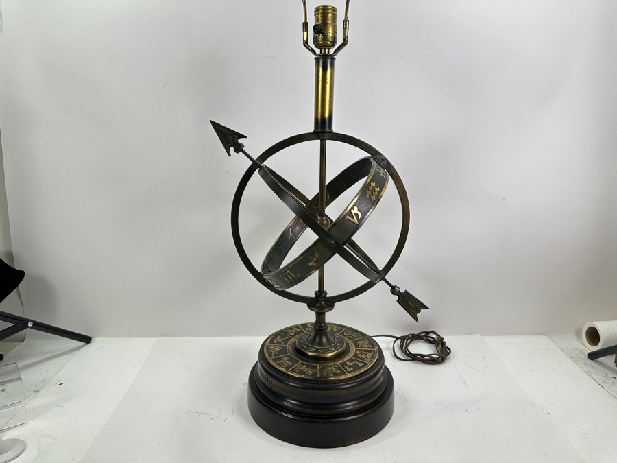 Vintage Frederick Cooper Zodiac / Armillary Table Lamp 36H [Photo 2]