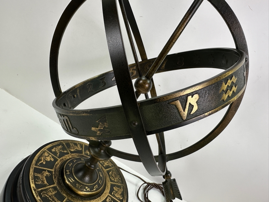 Vintage Frederick Cooper Zodiac / Armillary Table Lamp 36H [Photo 8]