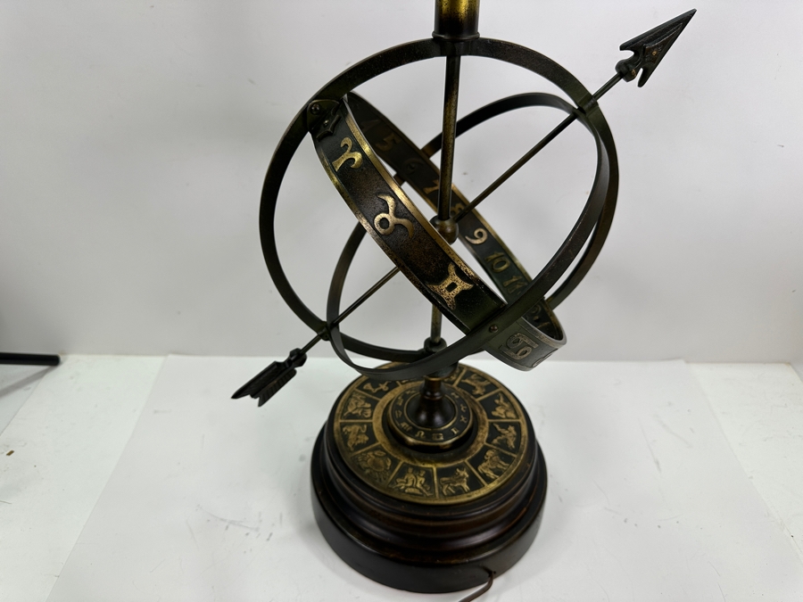 Vintage Frederick Cooper Zodiac / Armillary Table Lamp 36H [Photo 11]