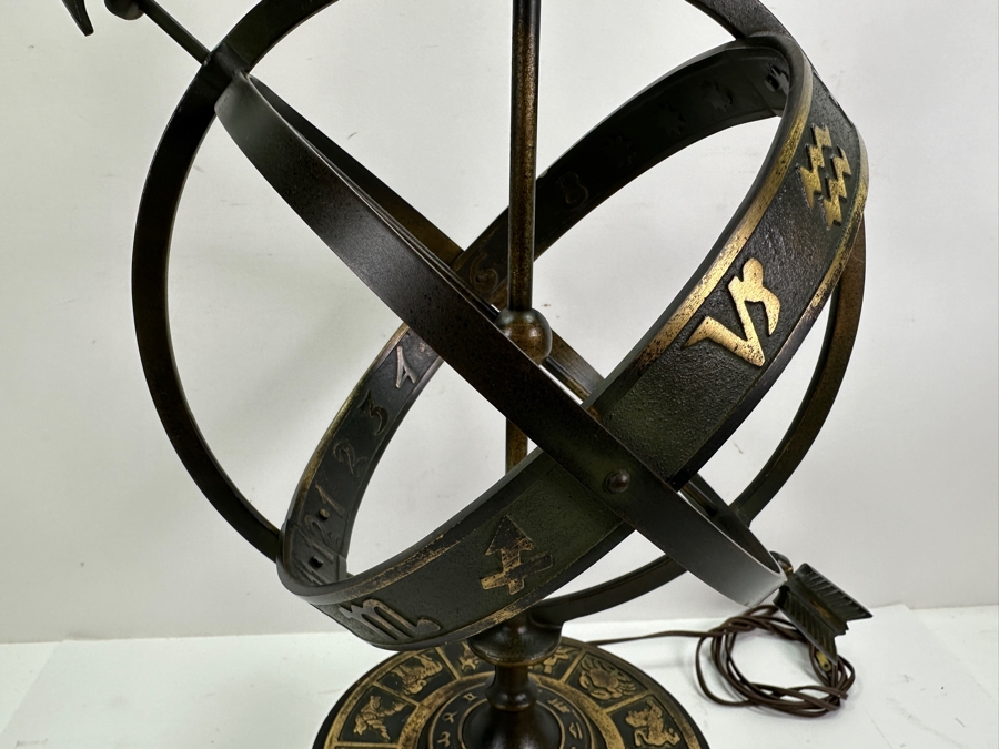 Vintage Frederick Cooper Zodiac / Armillary Table Lamp 36H [Photo 4]