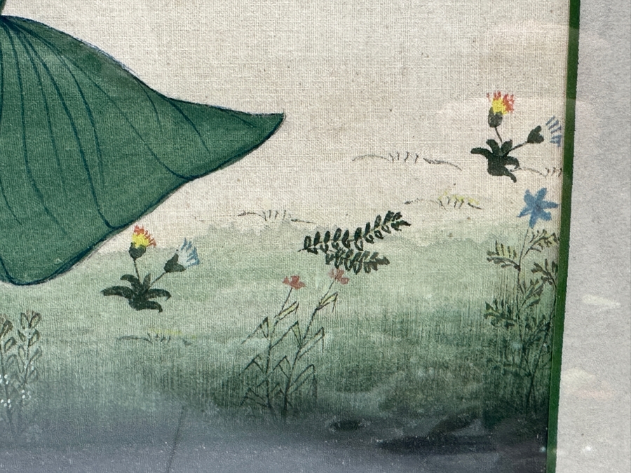 Antique Original Pair Of Persian Paintings Depicting A Kneeling Youth (Possibly A Cupbearer) Holding A Cup 13.25 X 20.5 Framed 22 X 28 [Photo 14]