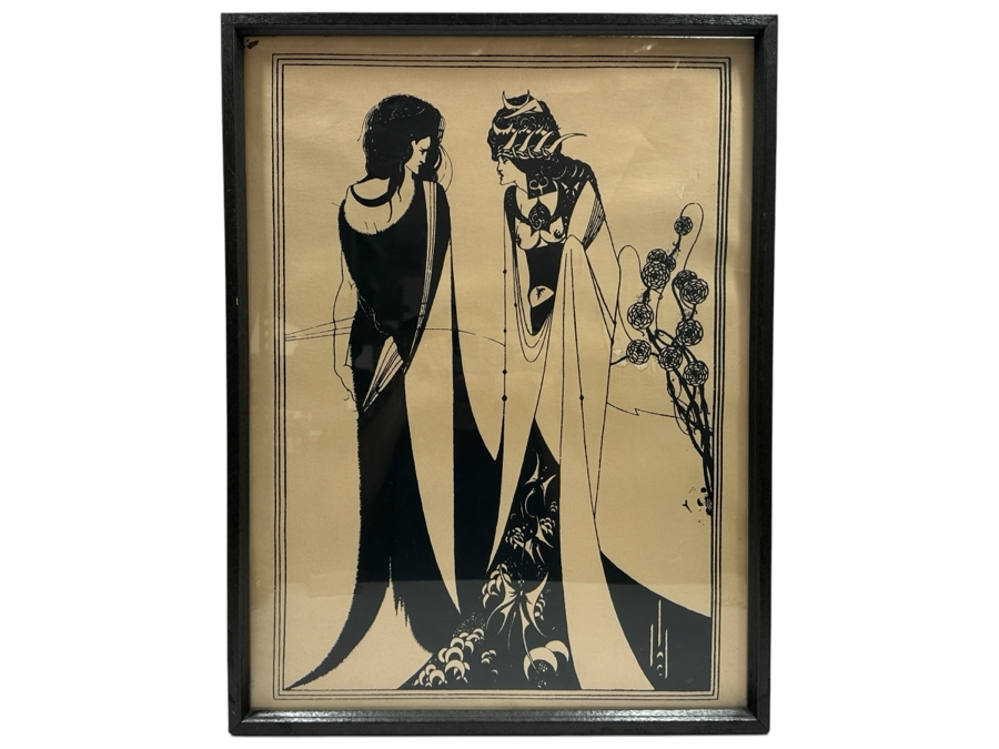 Aubrey Beardsley (1872-1898, English) Print Titled 'John And Salome' Created In 1894 For Oscar Wilde's Play 'Salome' 16 X 22.5 Framed 19.5 X 26 [Photo 2]