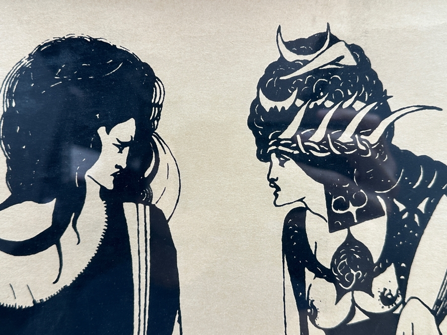 Aubrey Beardsley (1872-1898, English) Print Titled 'John And Salome' Created In 1894 For Oscar Wilde's Play 'Salome' 16 X 22.5 Framed 19.5 X 26 [Photo 8]