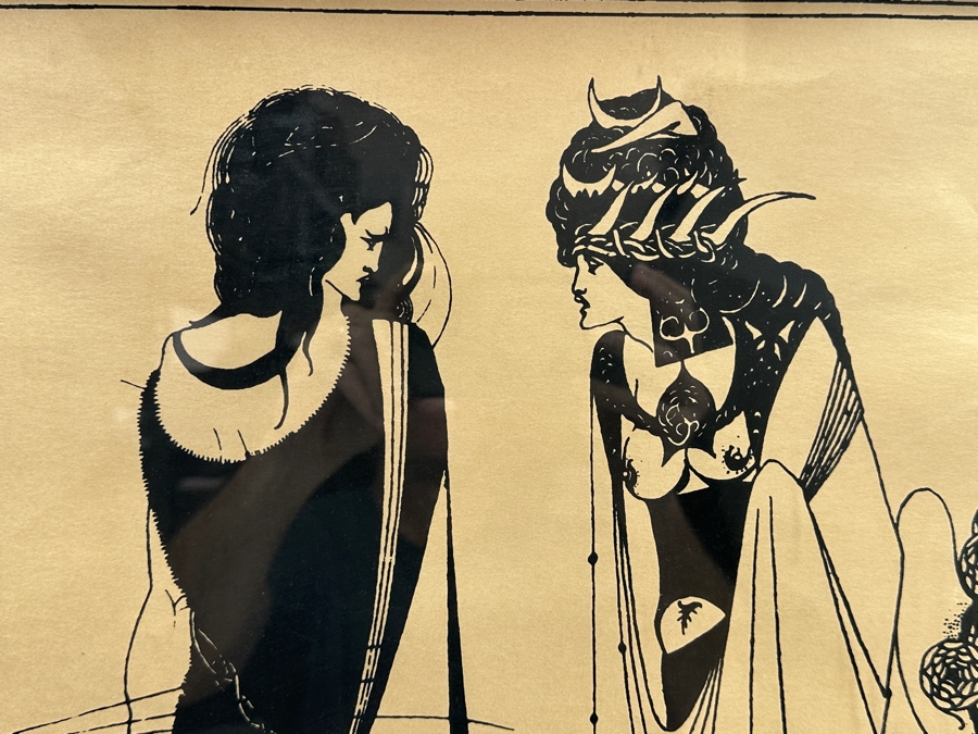 Aubrey Beardsley (1872-1898, English) Print Titled 'John And Salome' Created In 1894 For Oscar Wilde's Play 'Salome' 16 X 22.5 Framed 19.5 X 26 [Photo 4]