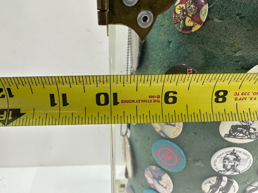 Huge Collection Of Vintage 1980s Punk Rock 'Adam And The Ants' Buttons (And About 8 Oingo Boingo Buttons) Displayed In A Circular Rotating Acrylic Display Case 10W X 10D X 21H - See Photos [Photo 22]