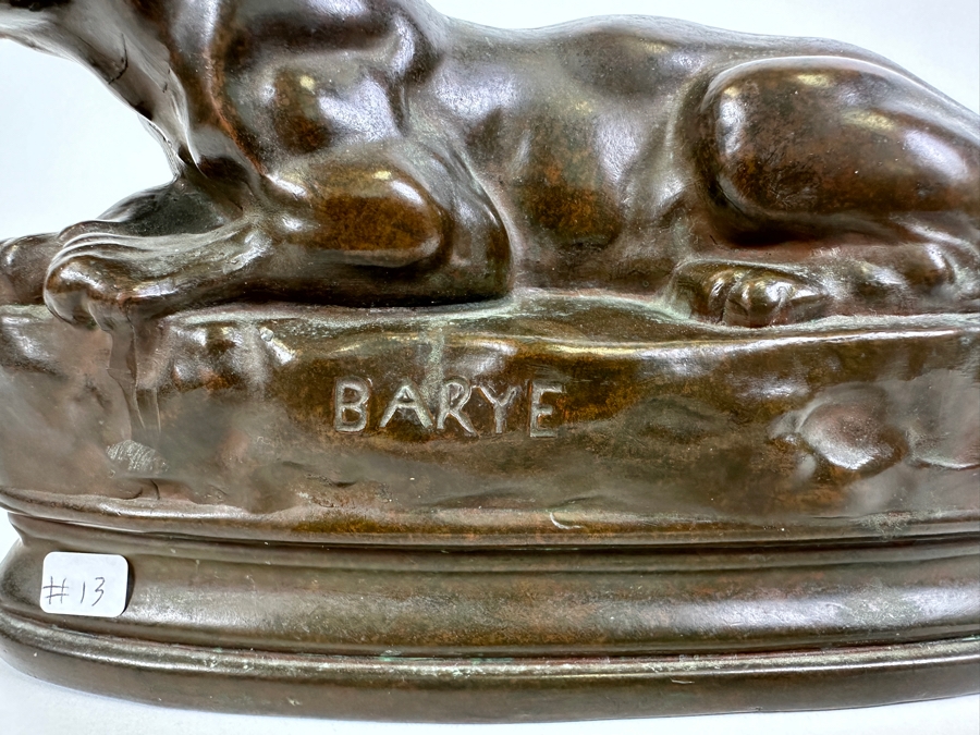 Vintage Kronheim & Oldenbusch Antoine-Louis Barye (1795-1875, French) Metal Panther Sculpture 7.5W X 2.5D X 4H [Photo 3]