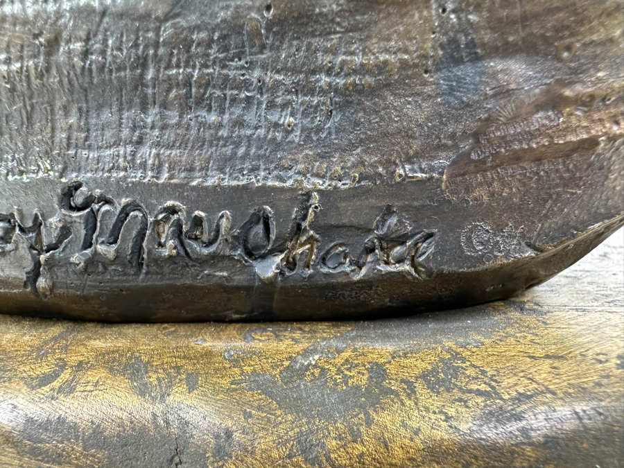 Stunning Limited Edition Bronze Sculpture By Joy Maushake Titled 'Demure' On Signed Wooden Base 12W X 10D X 15H Retails $675 [Photo 10]