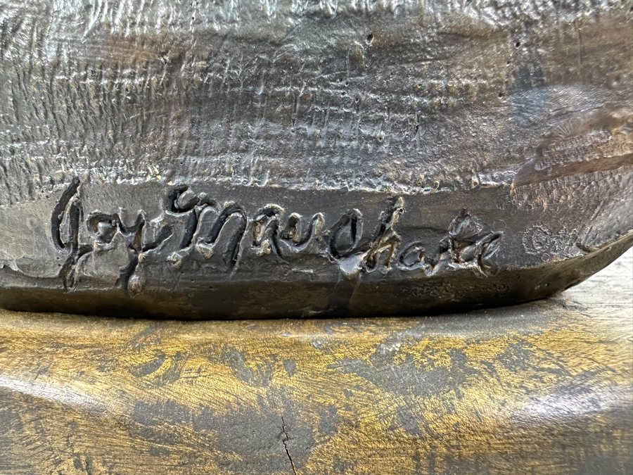 Stunning Limited Edition Bronze Sculpture By Joy Maushake Titled 'Demure' On Signed Wooden Base 12W X 10D X 15H Retails $675 [Photo 8]