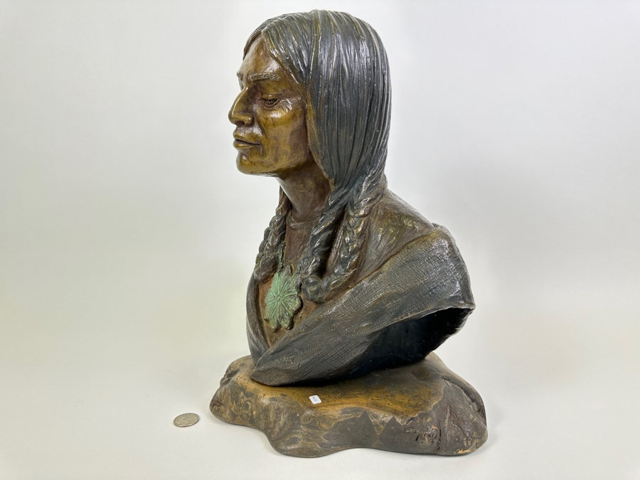 Stunning Limited Edition Bronze Sculpture By Joy Maushake Titled 'Demure' On Signed Wooden Base 12W X 10D X 15H Retails $675 [Photo 6]
