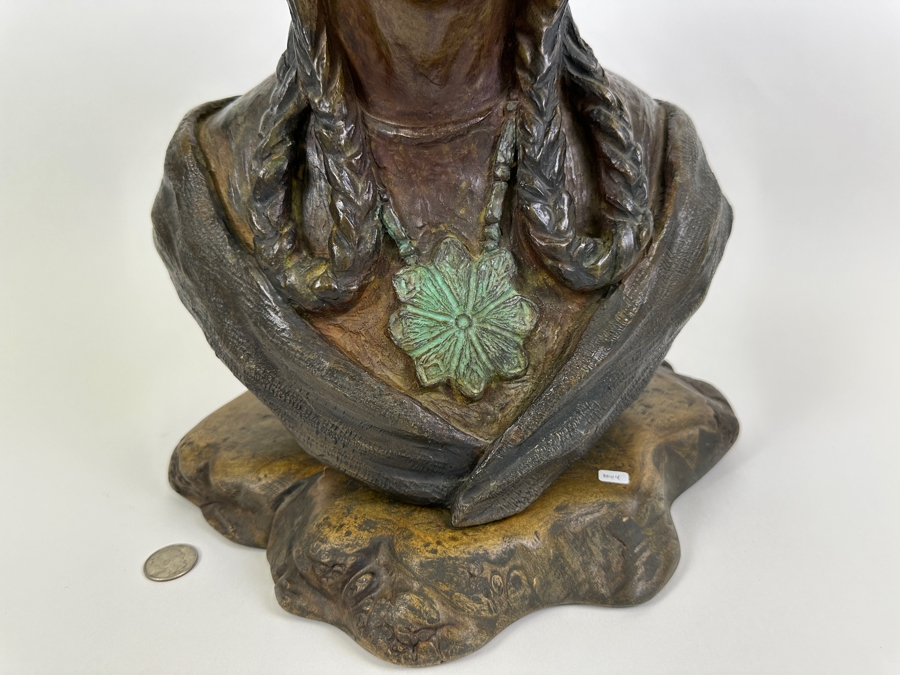 Stunning Limited Edition Bronze Sculpture By Joy Maushake Titled 'Demure' On Signed Wooden Base 12W X 10D X 15H Retails $675 [Photo 5]