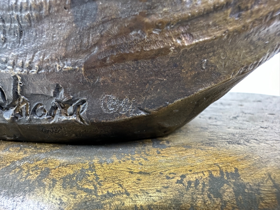 Stunning Limited Edition Bronze Sculpture By Joy Maushake Titled 'Demure' On Signed Wooden Base 12W X 10D X 15H Retails $675 [Photo 11]