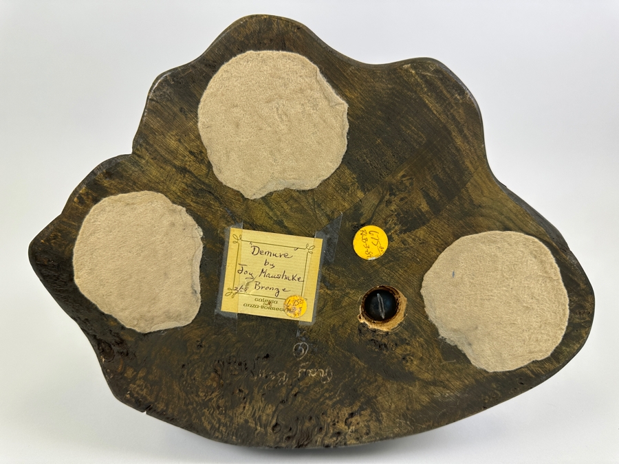 Stunning Limited Edition Bronze Sculpture By Joy Maushake Titled 'Demure' On Signed Wooden Base 12W X 10D X 15H Retails $675 [Photo 14]