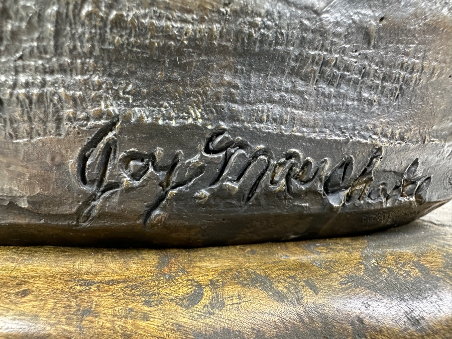 Stunning Limited Edition Bronze Sculpture By Joy Maushake Titled 'Demure' On Signed Wooden Base 12W X 10D X 15H Retails $675 [Photo 9]