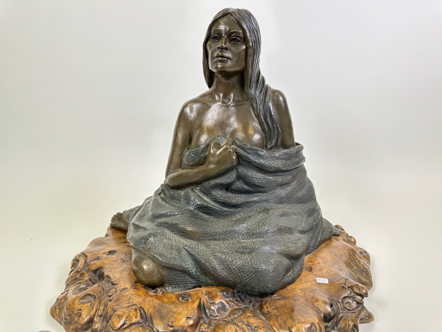 Stunning Limited Edition Bronze Sculpture By Joy Maushake On Wooden Base 16W X 15D X 15H Retails $1,125 [Photo 2]