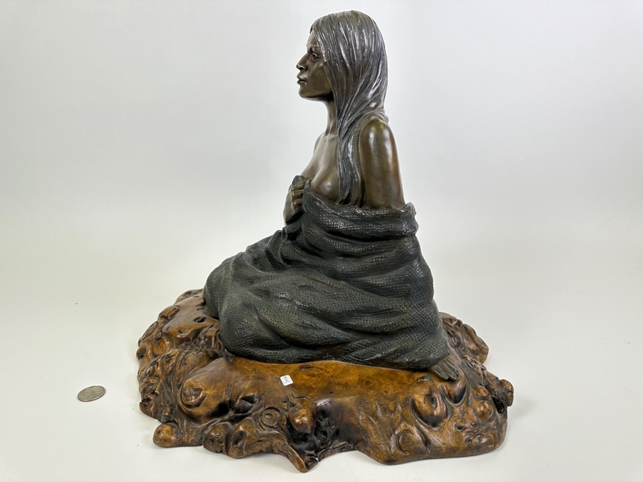 Stunning Limited Edition Bronze Sculpture By Joy Maushake On Wooden Base 16W X 15D X 15H Retails $1,125 [Photo 9]