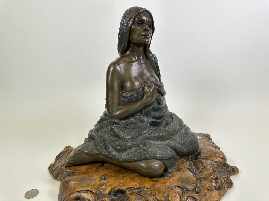 Stunning Limited Edition Bronze Sculpture By Joy Maushake On Wooden Base 16W X 15D X 15H Retails $1,125 [Photo 5]