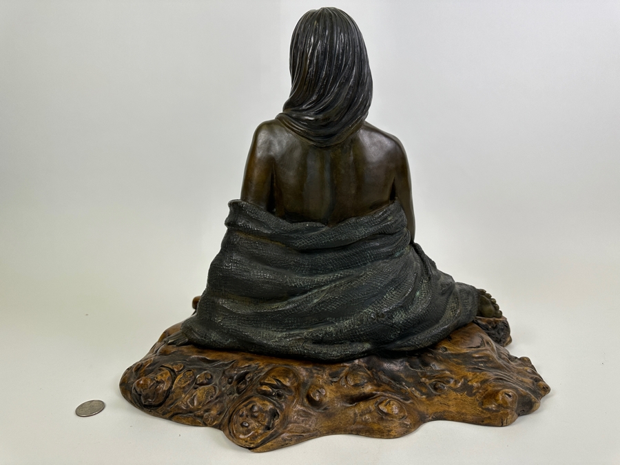Stunning Limited Edition Bronze Sculpture By Joy Maushake On Wooden Base 16W X 15D X 15H Retails $1,125 [Photo 6]