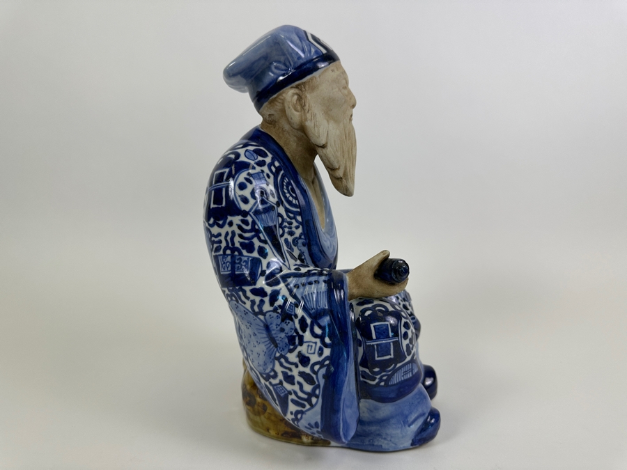 Vintage Japanese Kutani Porcelain Jurojin God Of Longevity Figurine 12H [Photo 6]