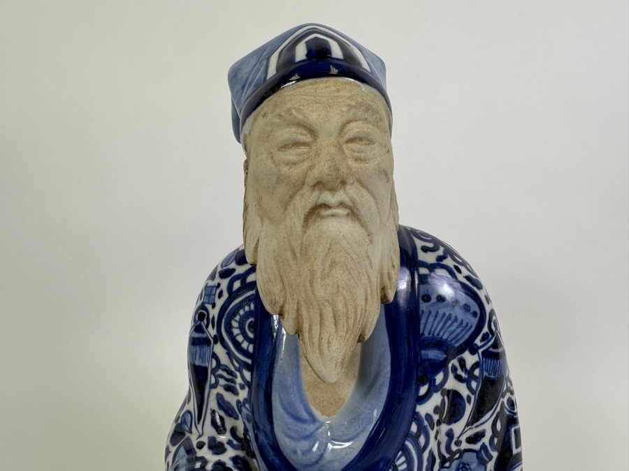 Vintage Japanese Kutani Porcelain Jurojin God Of Longevity Figurine 12H [Photo 3]