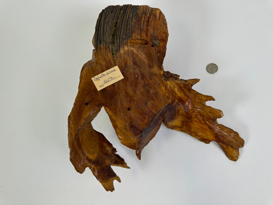Carved Wooden Wall Sculpture Of A Native American Titled 'Dakota Wind' 13W X 14H X 6D Retails $525 [Photo 8]