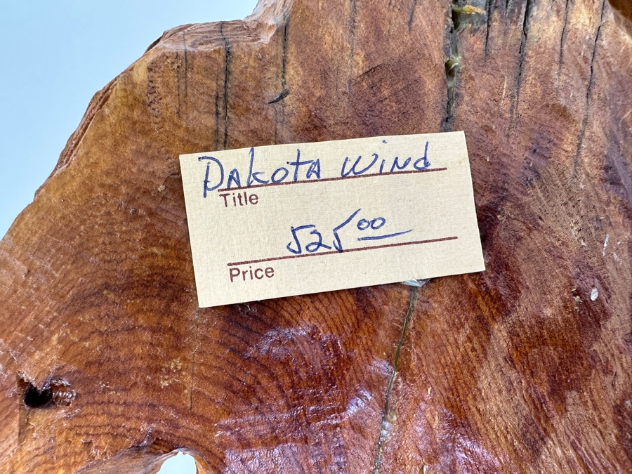Carved Wooden Wall Sculpture Of A Native American Titled 'Dakota Wind' 13W X 14H X 6D Retails $525 [Photo 9]
