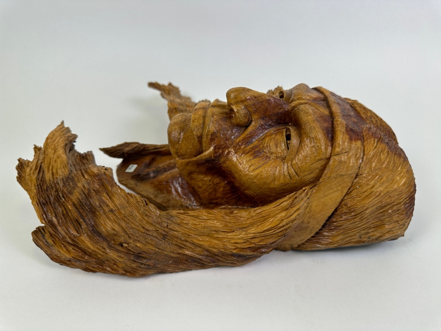 Carved Wooden Wall Sculpture Of A Native American Titled 'Dakota Wind' 13W X 14H X 6D Retails $525 [Photo 7]