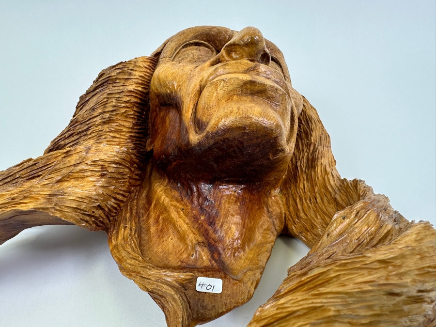 Carved Wooden Wall Sculpture Of A Native American Titled 'Dakota Wind' 13W X 14H X 6D Retails $525 [Photo 5]