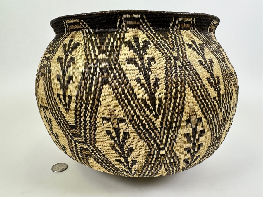Large Handwoven Basket From The Wounaan And Embera People Of The Darien Rainforest In Panama 12W X 9H [Photo 2]