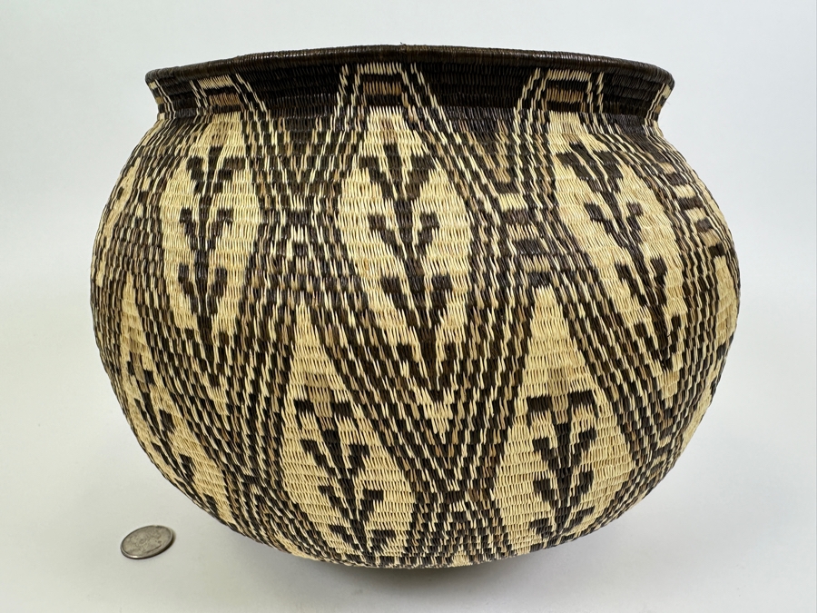 Large Handwoven Basket From The Wounaan And Embera People Of The Darien Rainforest In Panama 12W X 9H [Photo 3]