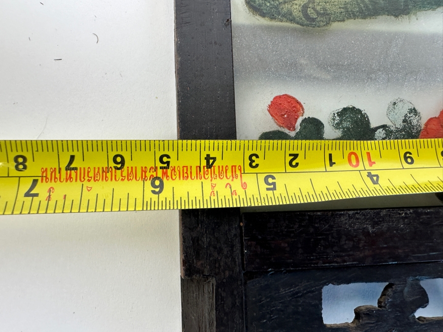 Vintage Reverse Chinese Painting on Blown Milk Glass 6'W x 17.5'H [Photo 9]