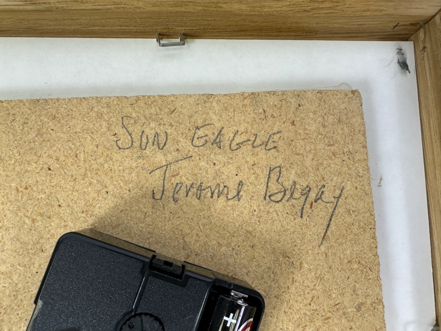 Vintage Native American Sand Painting By Jerome Begay Titled 'Sun Eagle' Quartz Clock 10.5 X 10.5 [Photo 7]