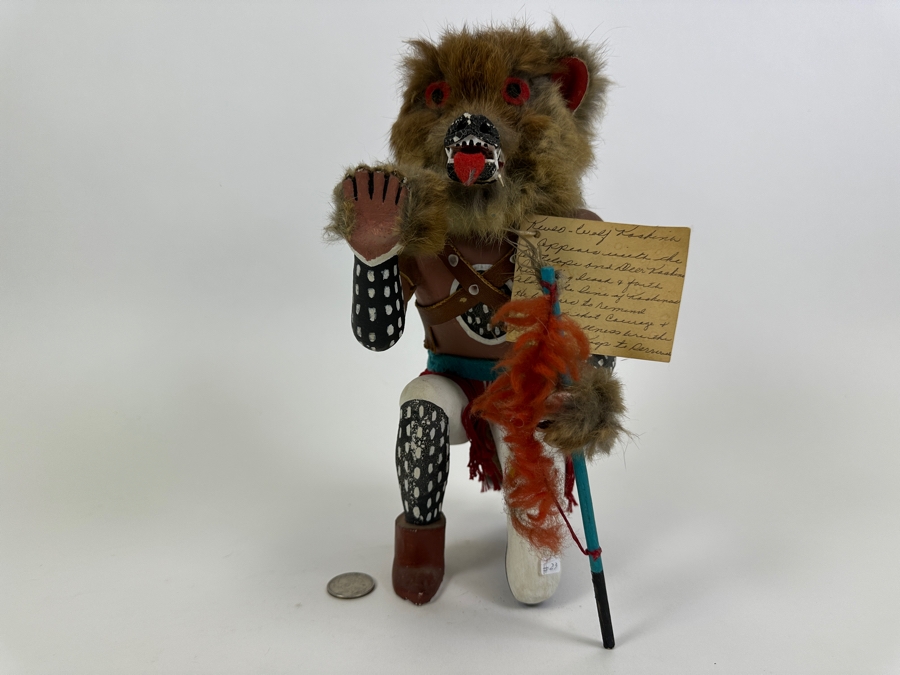 Vintage Native American Hopi Wolf Kweo Kachina Doll 11H [Photo 9]