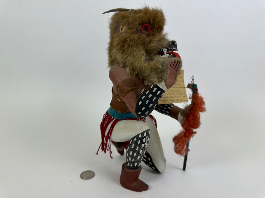 Vintage Native American Hopi Wolf Kweo Kachina Doll 11H [Photo 13]