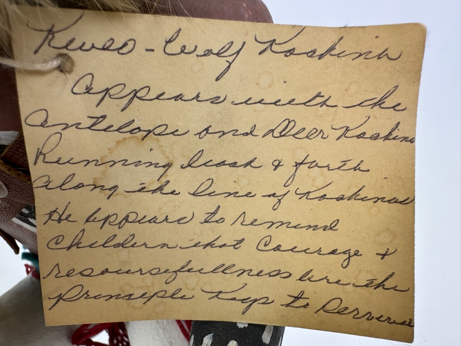 Vintage Native American Hopi Wolf Kweo Kachina Doll 11H [Photo 6]