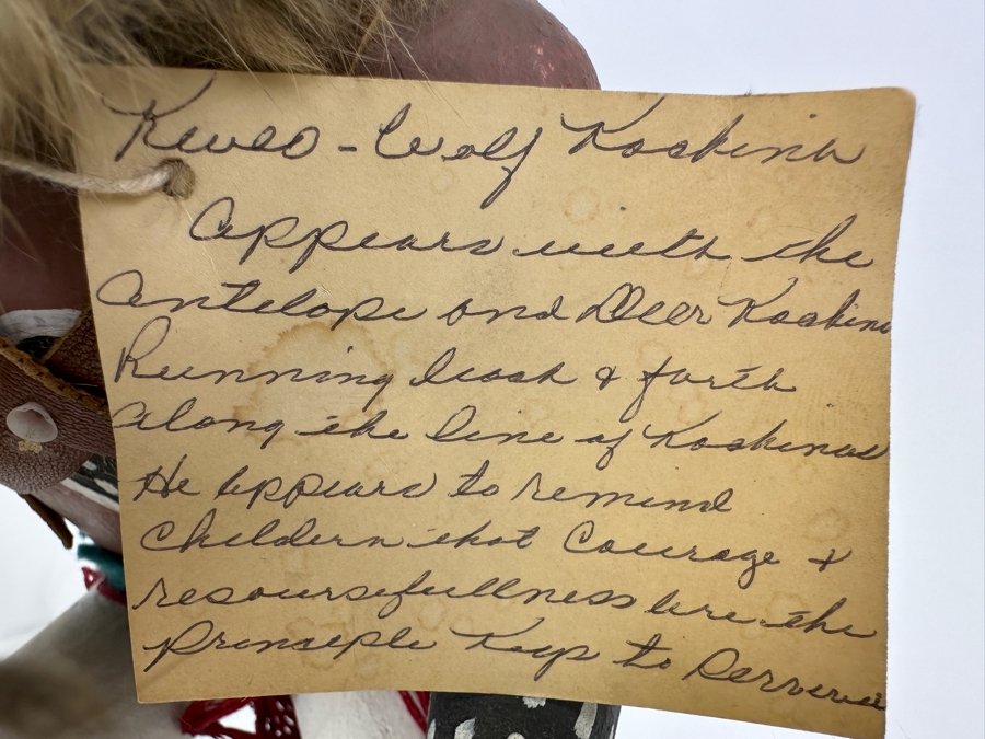 Vintage Native American Hopi Wolf Kweo Kachina Doll 11H [Photo 5]