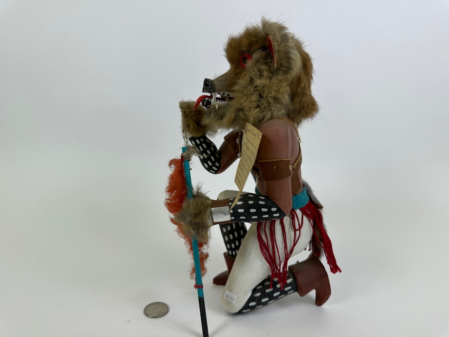 Vintage Native American Hopi Wolf Kweo Kachina Doll 11H [Photo 11]