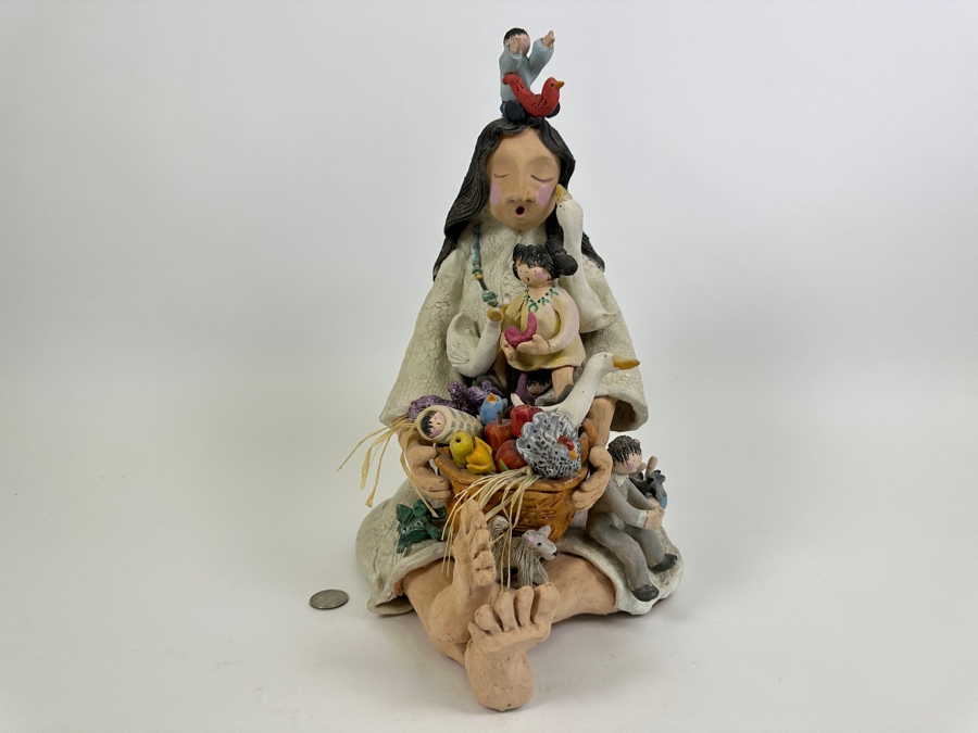 Native American Storyteller Pottery By Linda Zaiser 9W X 12D X 15.5H Retails $375 [Photo 3]