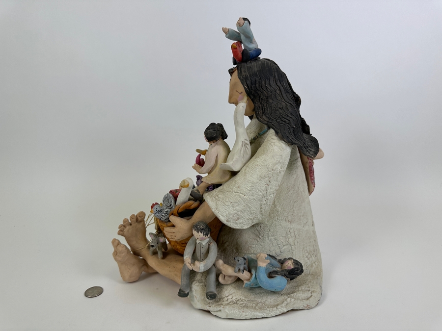 Native American Storyteller Pottery By Linda Zaiser 9W X 12D X 15.5H Retails $375 [Photo 16]