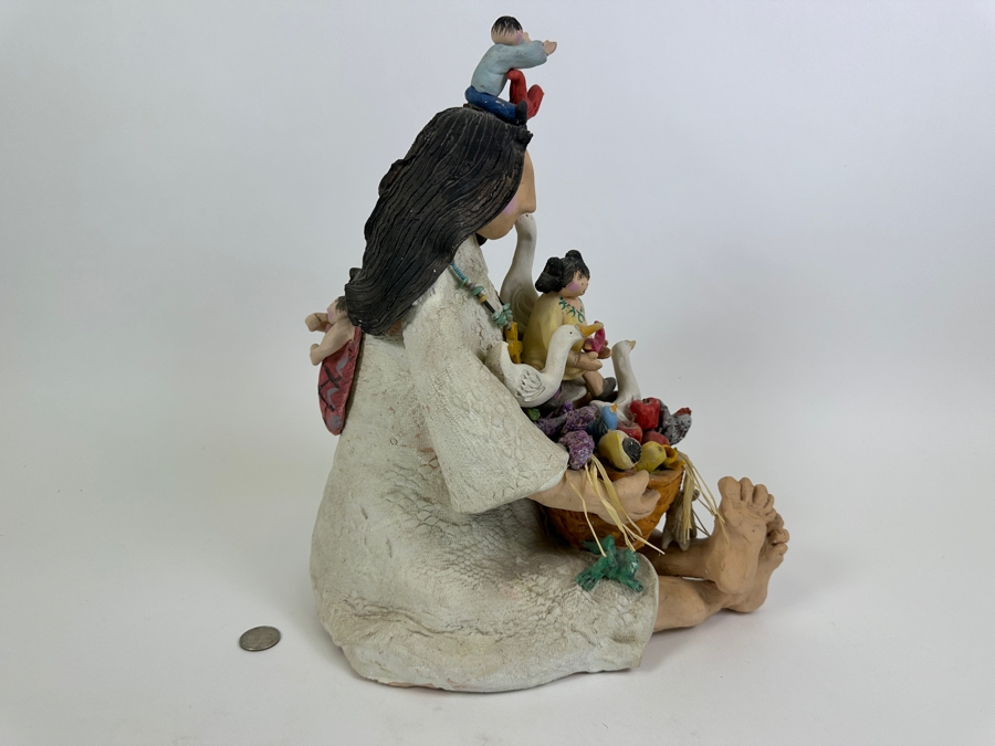 Native American Storyteller Pottery By Linda Zaiser 9W X 12D X 15.5H Retails $375 [Photo 11]