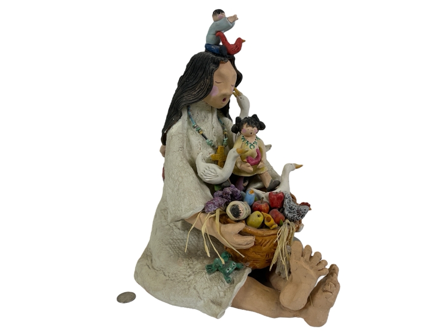 Native American Storyteller Pottery By Linda Zaiser 9W X 12D X 15.5H Retails $375 [Photo 1]