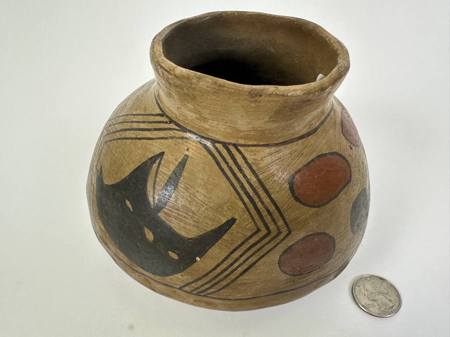 Vintage Native American Hopi Pottery Vase 5'H [Photo 4]