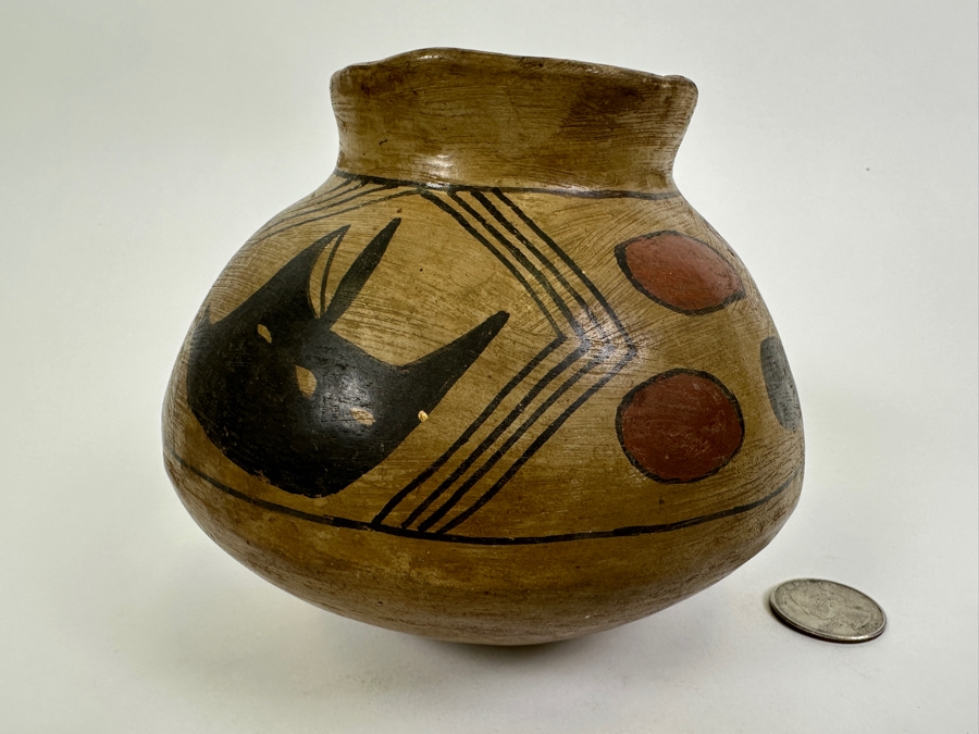 Vintage Native American Hopi Pottery Vase 5'H [Photo 3]