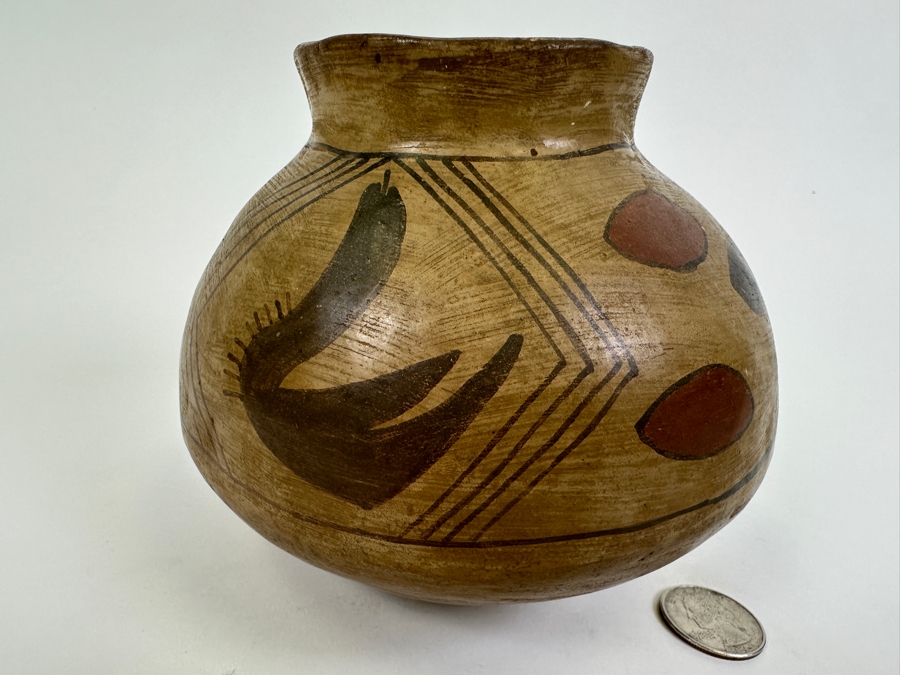 Vintage Native American Hopi Pottery Vase 5'H [Photo 6]