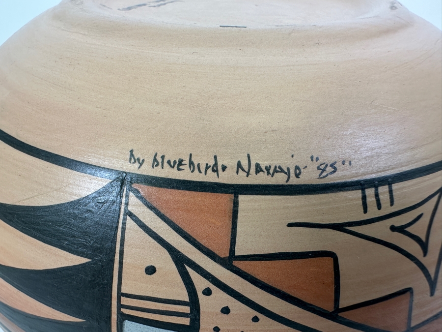 Dine' Ba'Hane' Navajo Pottery Bowl 'Continue Light of Beauty' by Bluebird [Photo 8]