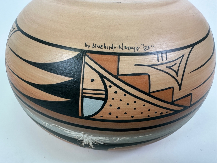 Dine' Ba'Hane' Navajo Pottery Bowl 'Continue Light of Beauty' by Bluebird [Photo 7]
