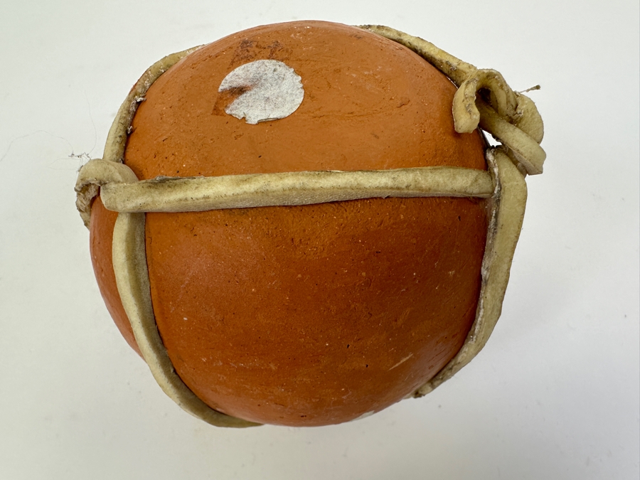Tarahumara Terra Cotta Ollas Beer Vessel with Rawhide Straps 4'H [Photo 8]