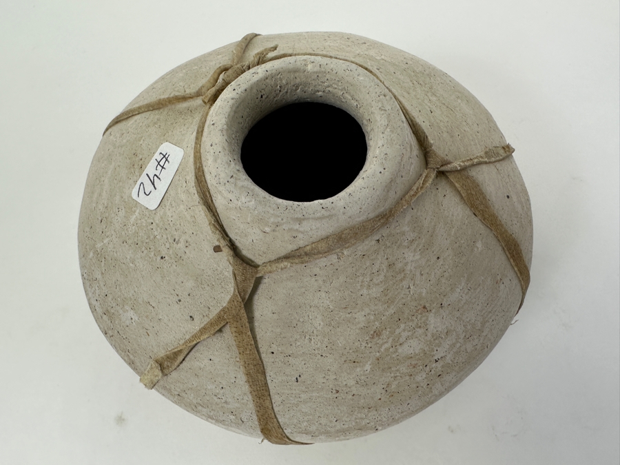 Tarahumera Vessel with Rawhide Straps 4'W x 2.5'H [Photo 6]