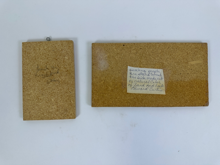 Pair Of Native American Sand Paintings 4 X 6 And 5 X 9 [Photo 7]