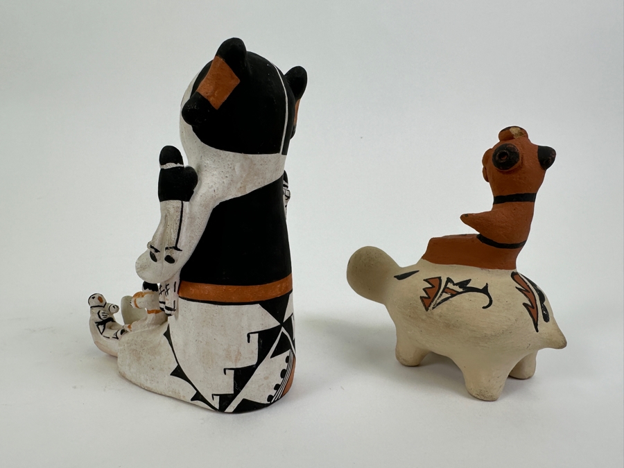 Native American Storyteller Signed C Garcia Acoma and Turtle Clay Pottery Signed R Fragua Jemez 4.25'H, 3.75'H [Photo 10]